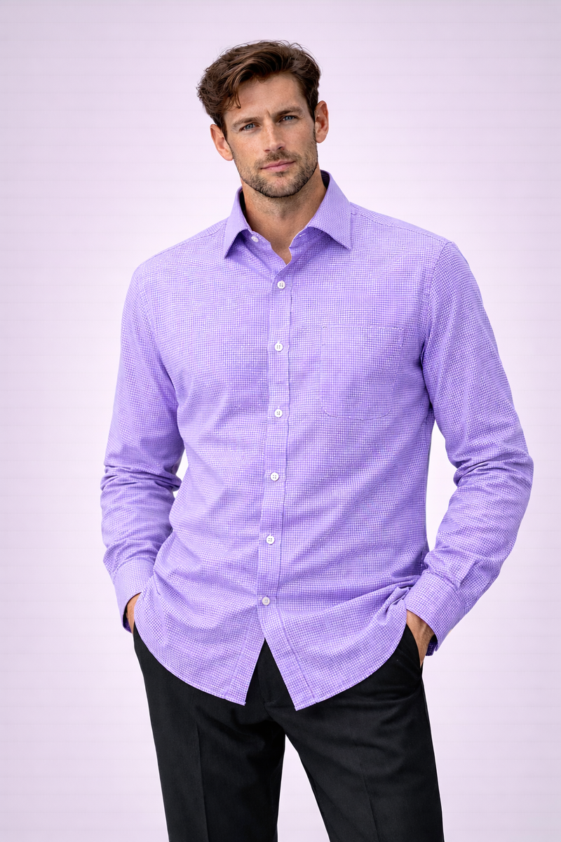 HET KINAN OVERHEMD LAVENDEL