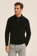 DE MALU KNITTED LONGSLEEVE POLO