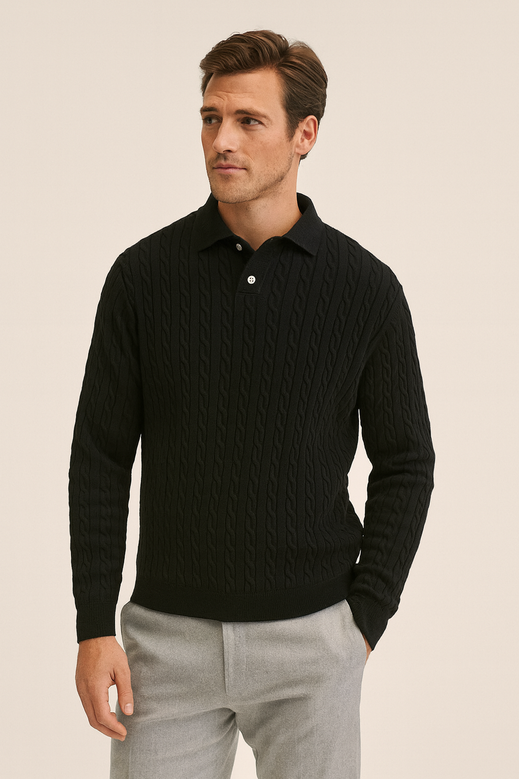 DE MALU KNITTED LONGSLEEVE POLO
