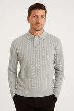 DE MALU KNITTED LONGSLEEVE POLO