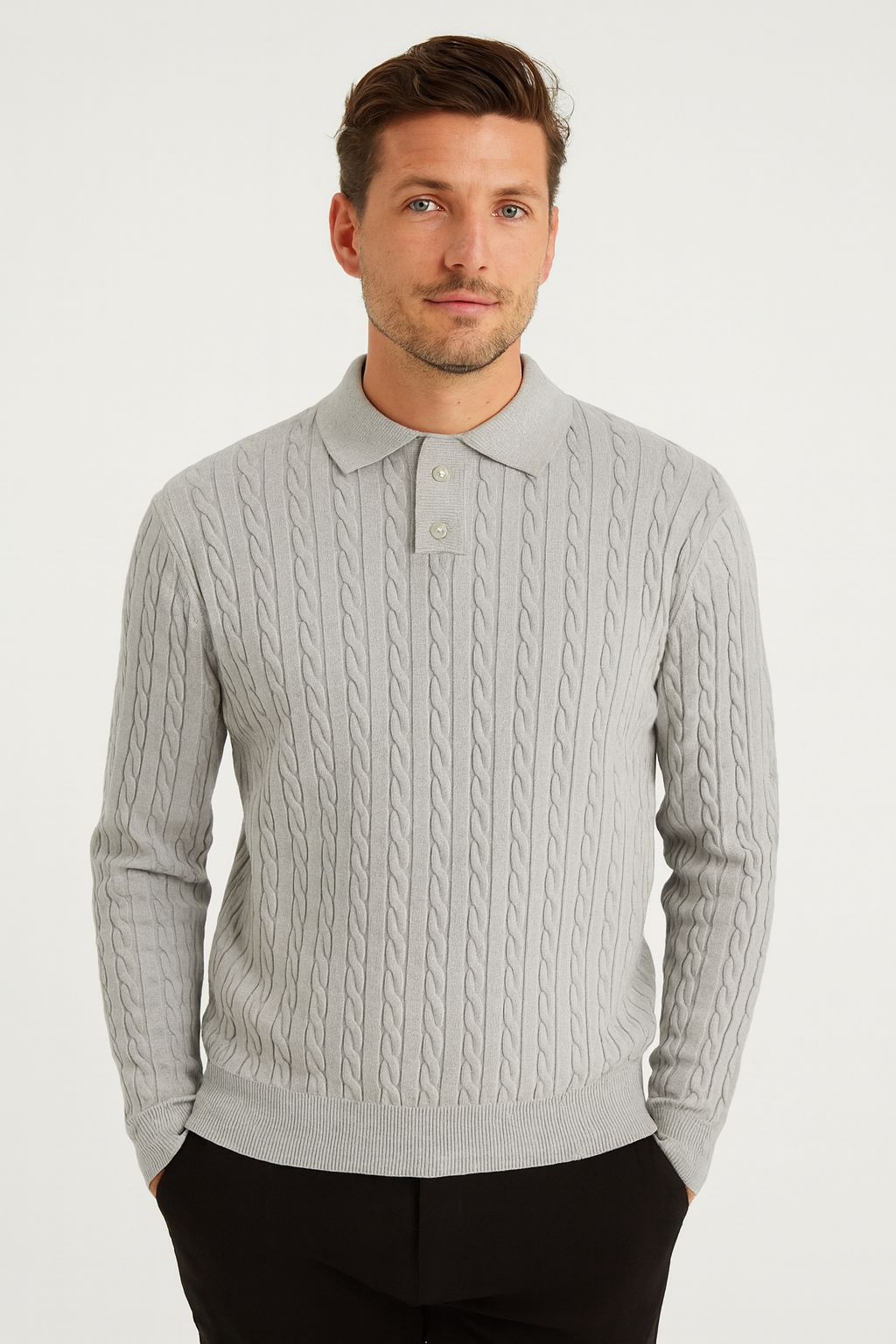 DE MALU KNITTED LONGSLEEVE POLO