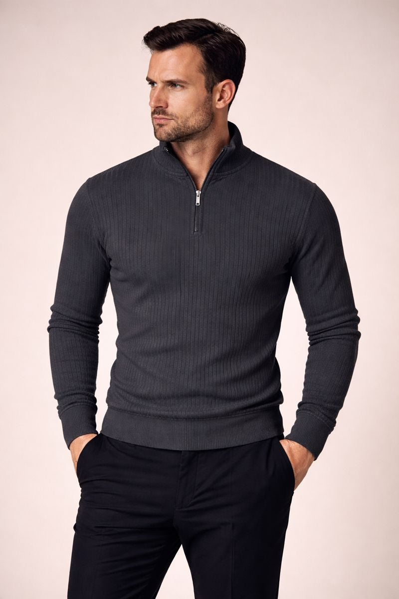 DE SIMO QUARTER ZIP SWEATER