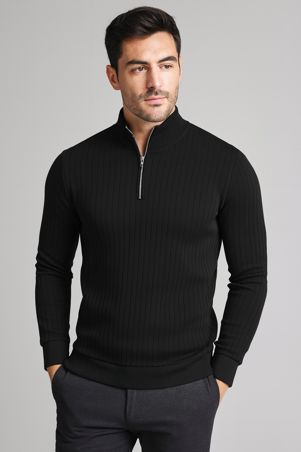 DE SIMO QUARTER ZIP SWEATER
